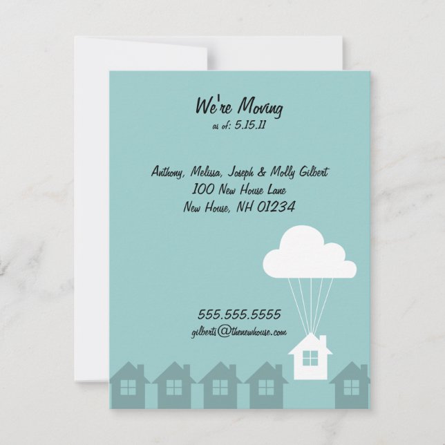 Vi är Flytta Annoucement Cards Meddelande (Framsida)