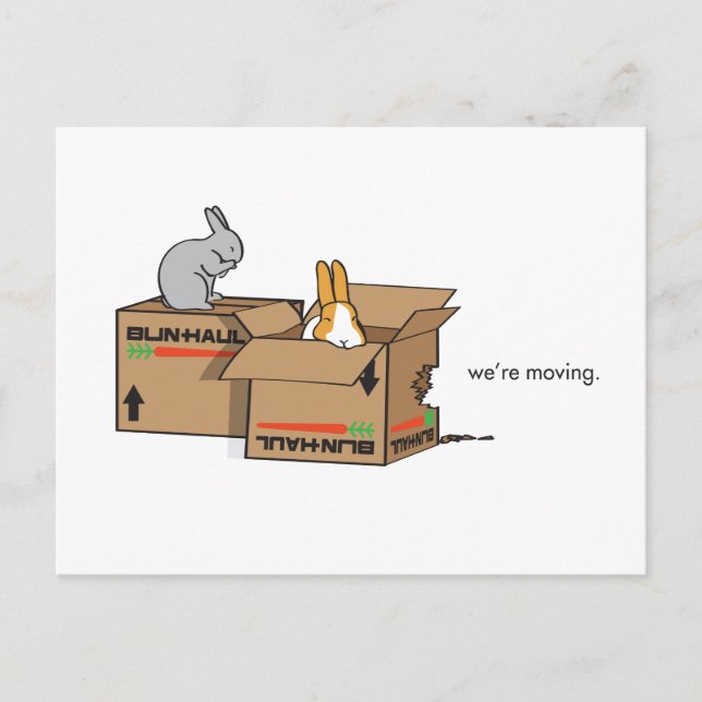 VI ÄR FLYTTA MEDDELANDE VYKORT (Framsida)