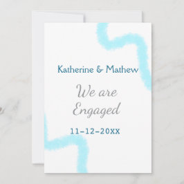 Vi är förlovade blågrå akvarellspiral stilfull inbjudningar