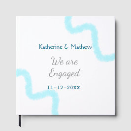 Vi är förlovade blågrå akvarellspiral stilfullt gästböcker