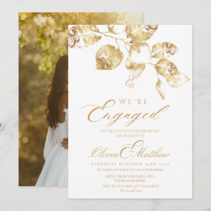 Vi är förlovade Elegant foto Förlovningsfest  Inbjudningar