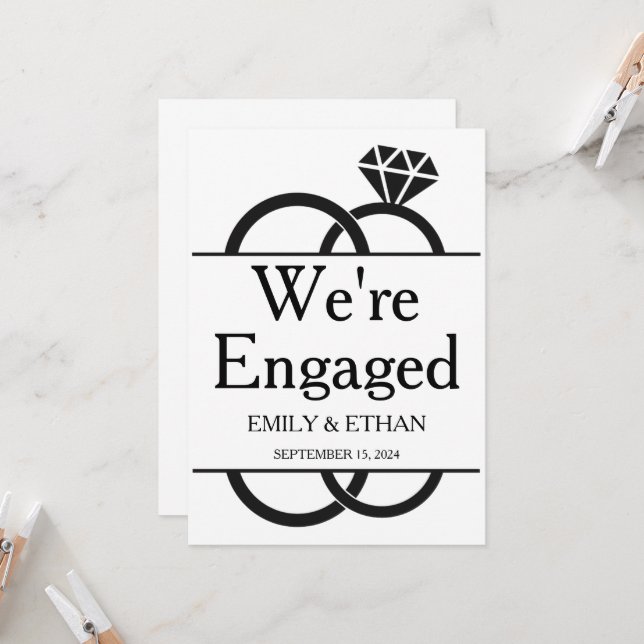 Vi är förlovade förlovningskort inbjudningar (Fram/Back In Situ)