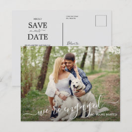 Vi är förlovade Foto Bröllop Spara datum Meddelande Vykort