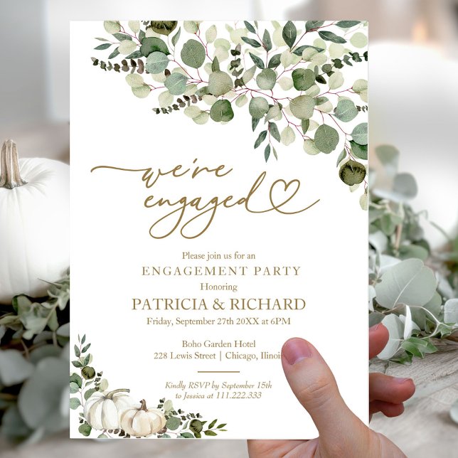 Vi är förlovade Höstförlovningsfest Inbjudningar (Skapare uppladdad)