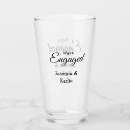 Vi är förlovade parnamn romantisk stilfull enkel glaskopp