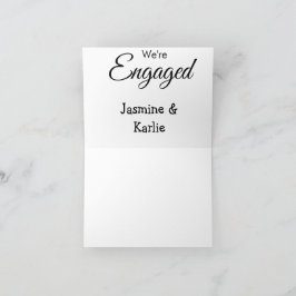 Vi är förlovade parnamn romantisk stilfull enkel tack kort