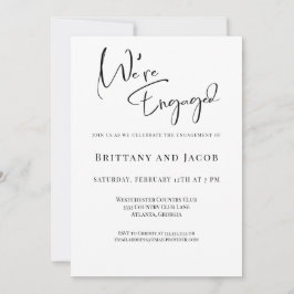 Vi är förlovade Svart Vit Förlovningsfest Inbjudningar