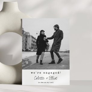Vi är förlovade Två Foto Enkel Elegant Chic Meddelande