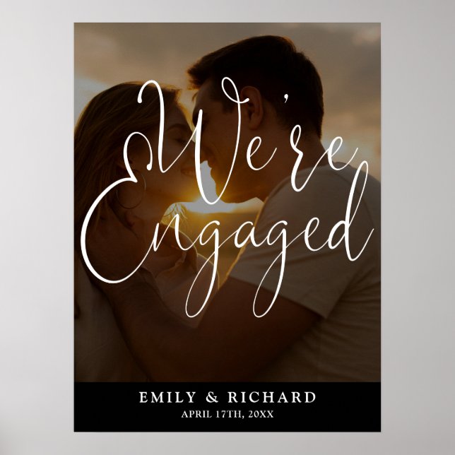 Vi är Förlovningsfestens välkomstsignatur för foto Poster (Framsidan)