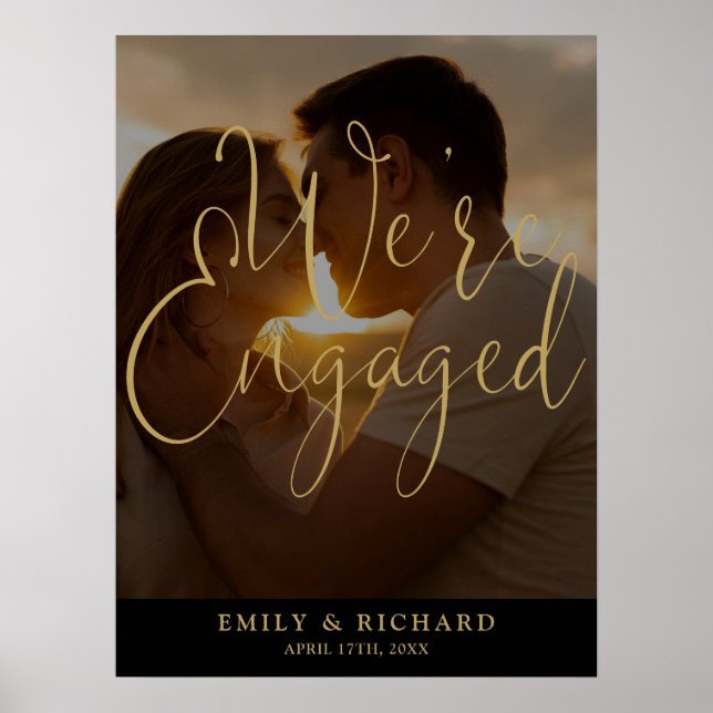 Vi är Förlovningsfestens välkomstsignatur för foto Poster (Framsidan)