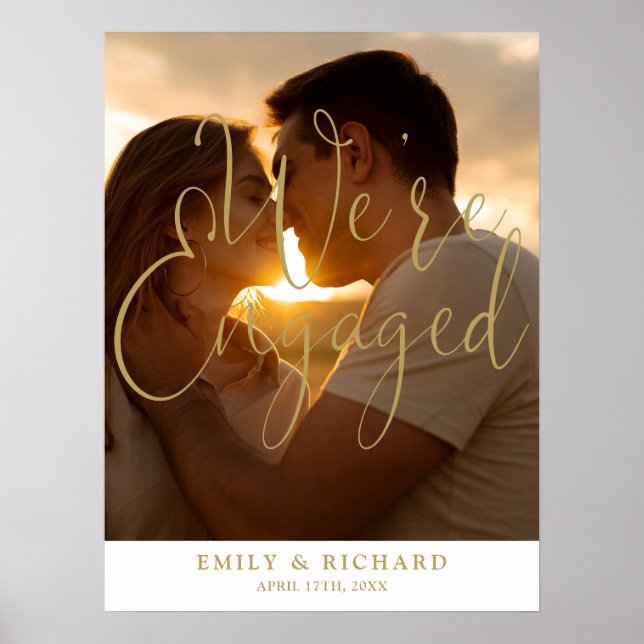 Vi är Förlovningsfestens välkomstsignatur för foto Poster (Framsidan)