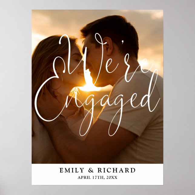 Vi är Förlovningsfestens välkomstsignatur för foto Poster (Framsidan)