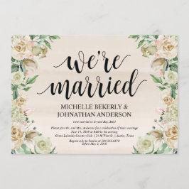 Vi är gifta Elopement Mottagning Inbjudningskort