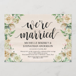 Vi är gifta Elopement Mottagningskort Inbjudningar