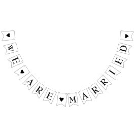Vi är gifta med Flagga för Rustic Cute Bröllop