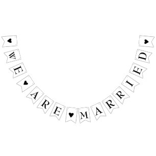 Vi är gifta med Flagga för Rustic Cute Bröllop