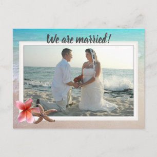 Vi är gifta med foto giftermål newlyweds vykort