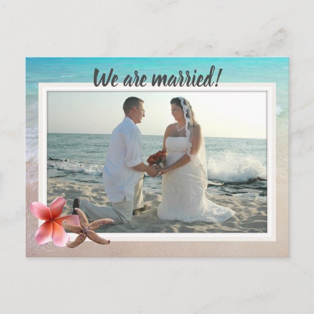 Vi är gifta med foto giftermål newlyweds vykort (Framsida)