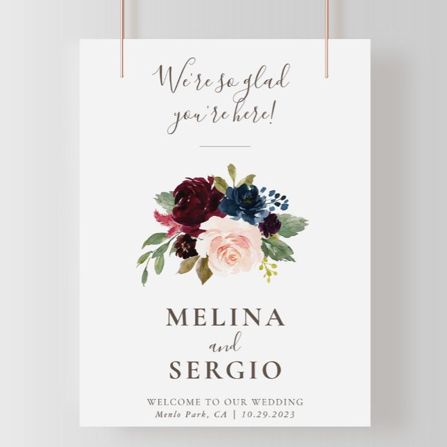 Vi är glada att du är här Classic Bröllop Välkomme Poster (Skapare uppladdad)