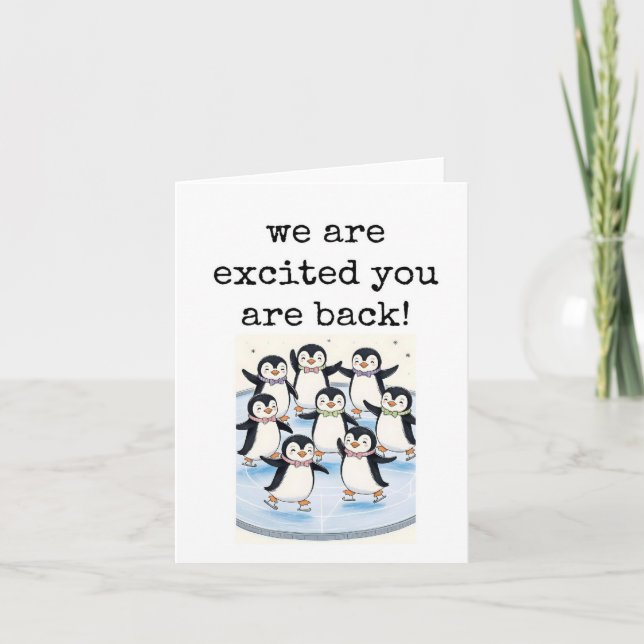 Vi är glada att du är tillbaka, Penguins Card Kort (Framsida)
