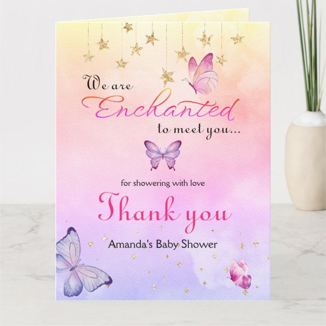 Vi är glada över att träffa din fjärilshuggare tack kort (Framsida)