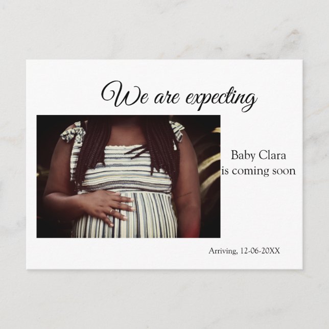 vi är gravida, lägg till baby namn datadatum gravi vykort (Framsida)