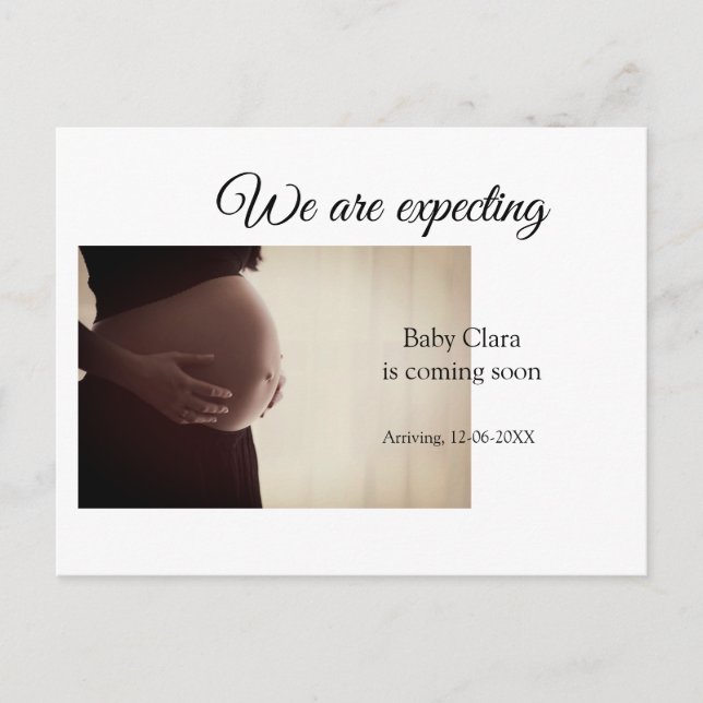 vi är gravida, lägg till baby namn datadatum gravi vykort (Framsida)