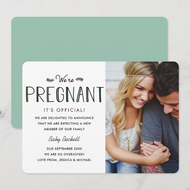 Vi är gravida | Meddelande om Gravid (Fram/baksida)