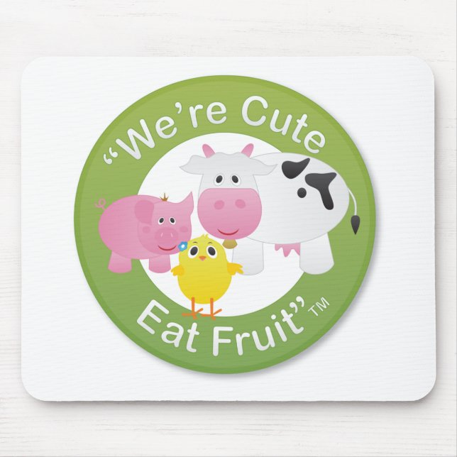 Vi är gulliga, äter frukt musmatta (Framsidan)