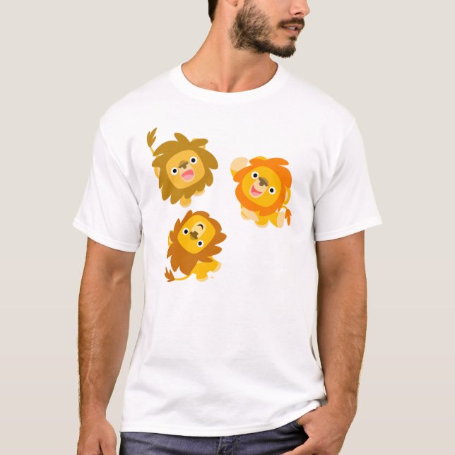 "Vi är här!" Cute Tecknad Lejon Barn T-shirt (Framsida)