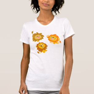 "Vi är här!" Cute Tecknad Lejon Kvinnor T-shirt