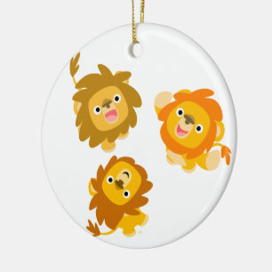 "Vi är här!" Cute Tecknad Lejon Ornament