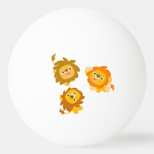 "Vi är här!" Cute Tecknad Lejon Ping Pong Boll