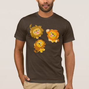 "Vi är här!" Cute Tecknad Lejon T-shirt