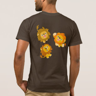 "Vi är här!" Cute Tecknad Lejon T-shirt (baksida)