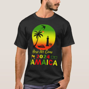 Vi är här i Jamaica 2024 med Jamaican flagga T Shirt