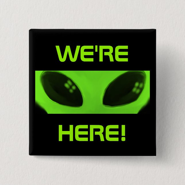 Vi är här! knäppas knapp (Framsida)