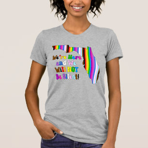 Vi är här och vi kommer inte att vara tysta! t shirt