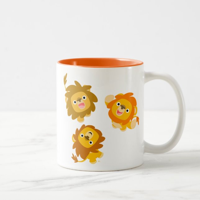 "Vi är här!!" Söt serie med lejon mugg (Höger)