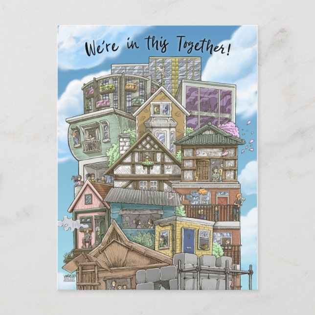 Vi är här tillsammans (Coronavirus) vykort (Framsida)