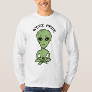 Vi är här UFO Alien Invasion Extra Terrestrial T Shirt