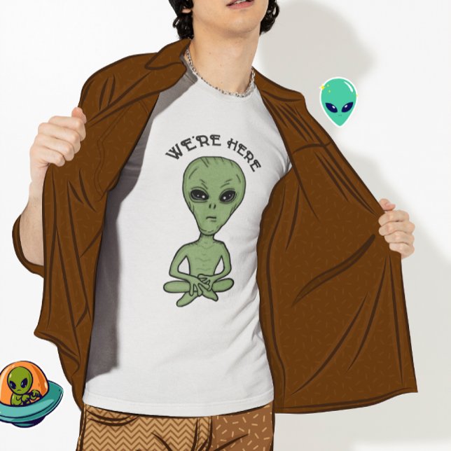 Vi är här UFO Alien Invasion Extra Terrestrial T Shirt (Skapare uppladdad)