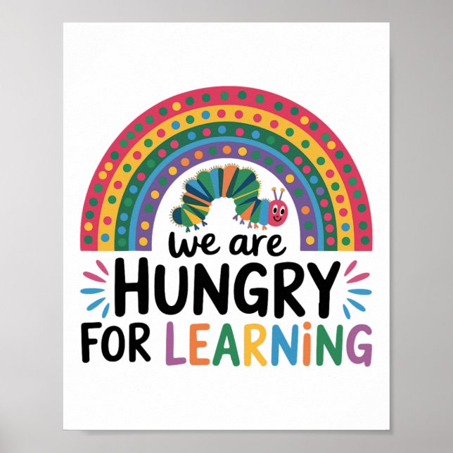 Vi är hungriga efter att lära oss rolig lärare til poster (Framsidan)