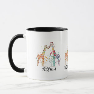 Vi är i kärlek med 2 giraffes mugg-design mugg