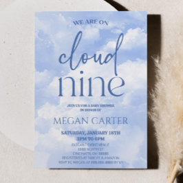 Vi är i molnet Nine Gnistra Clouds Baby Shower Inbjudningar