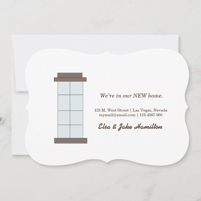 Vi är i vårt NYA hem. Meddelande (Framsida)