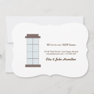 Vi är i vårt nya hem. meddelande