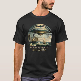 Vi är inte Ensam UFO Alien Fraktass antika besök T Shirt