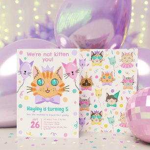 Vi är inte Kitten du Cute Kattunge Födelsedagsfest Inbjudningar