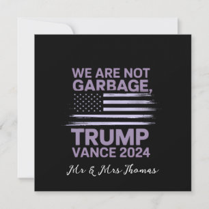 Vi är inte Sopor: Trump Vance 2024 stand Proud Inbjudningar